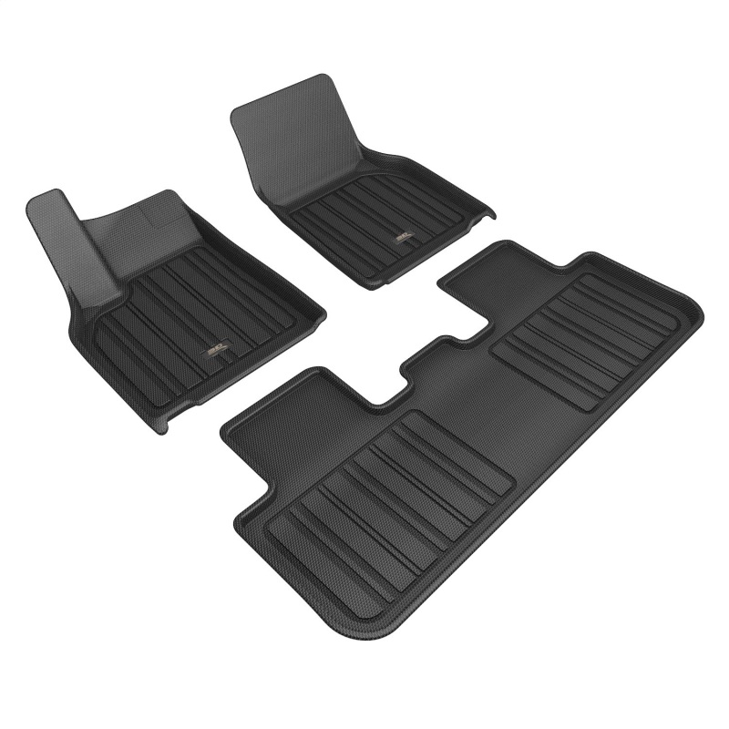 Tesla Model Y Floor Mat Set - Front + Rear - 3D MAXpider - Elitect - Black - 2026+ Tesla Model Y Floor Mat Set - Front + Rear - 3D MAXpider - Elitect - Black - 2026+